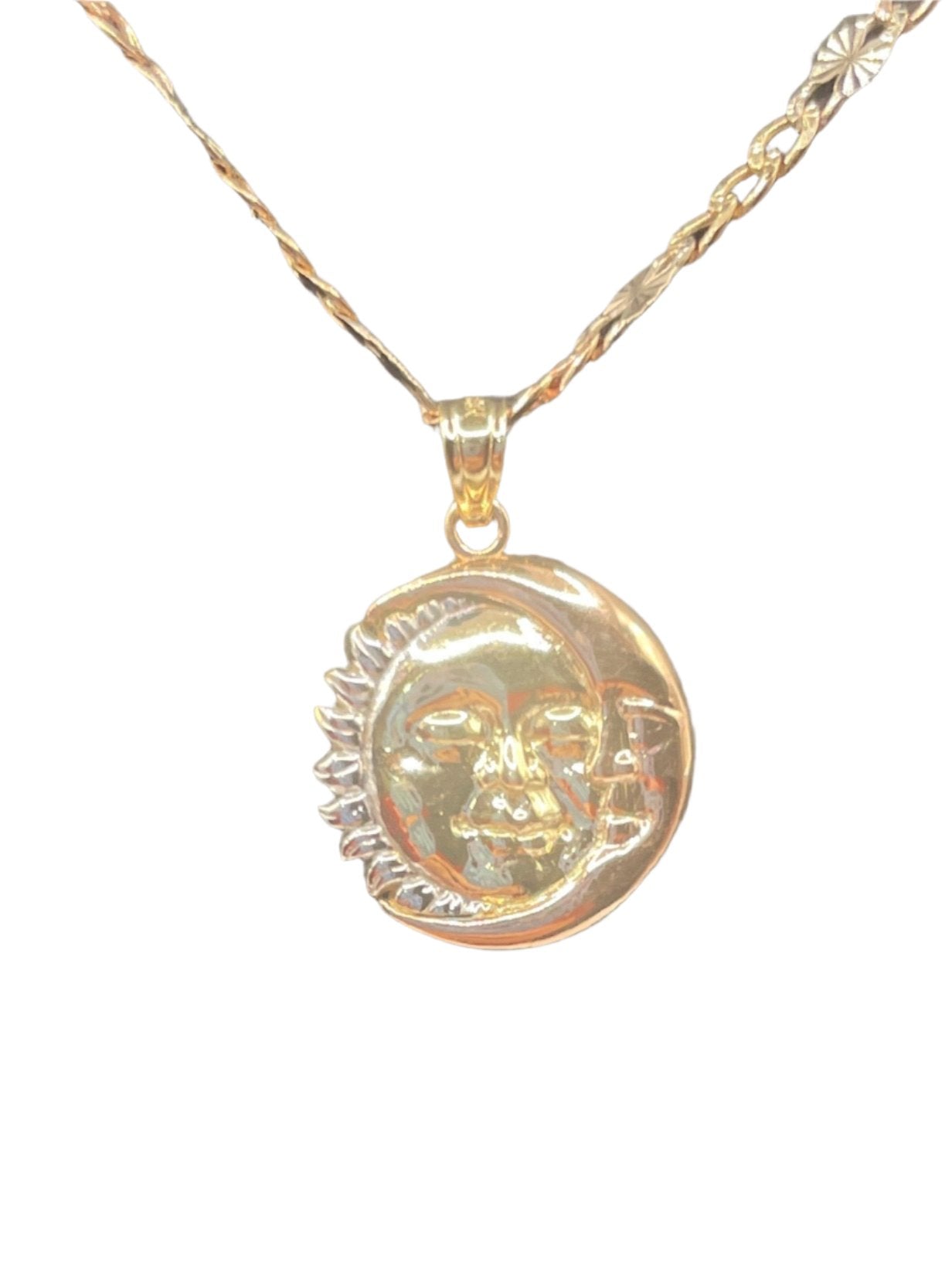 464- Sun Sign Moon  & Star Pendant