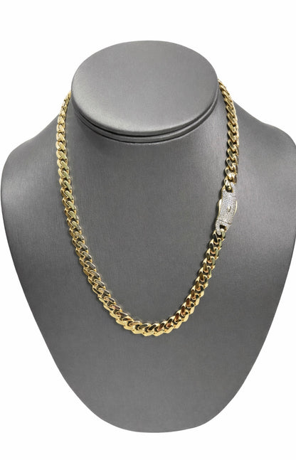 1238- NEW 14K Hollow Cuban Monaci Chain 16” (9mm) W.G