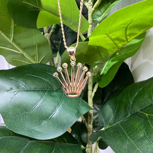 1317- NEW 10K Rolex Crown Gold Pendant W.G