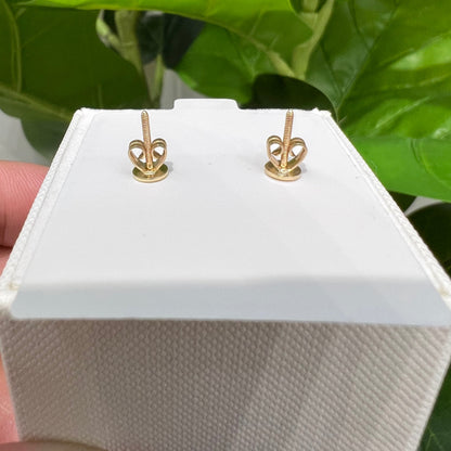 1364- NEW 14K Gold Round Full Cz Stud Earrings (9.7mm) W.G