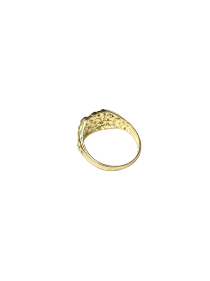 1525- NEW 10K Square Nugget Ring W.G