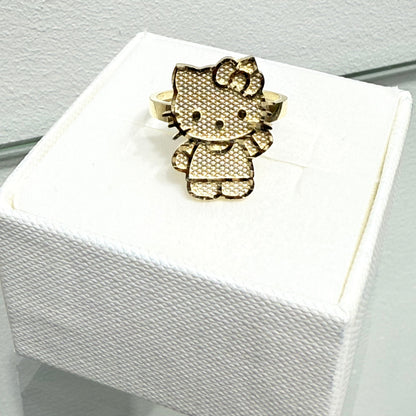 1175-NEW 14K Full Body Hello Kitty Gold Ring W.G