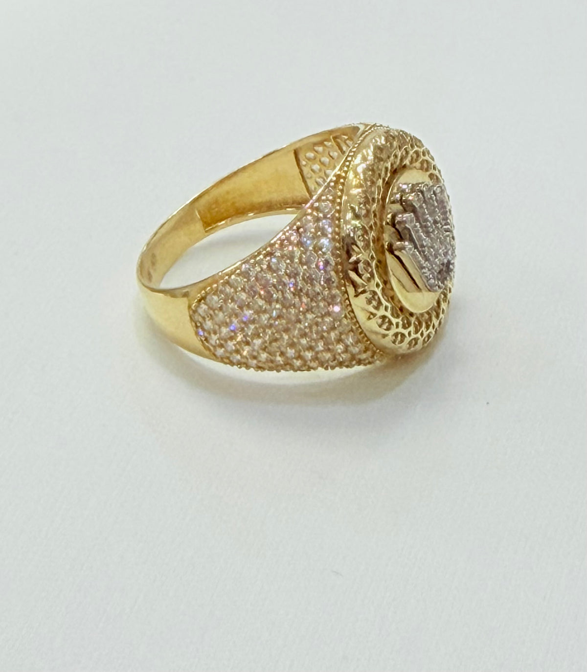 1832- NEW 14K Crown Fashion Ring W.G