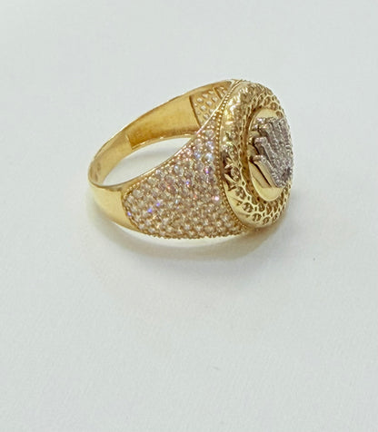 1832- NEW 14K Crown Fashion Ring W.G
