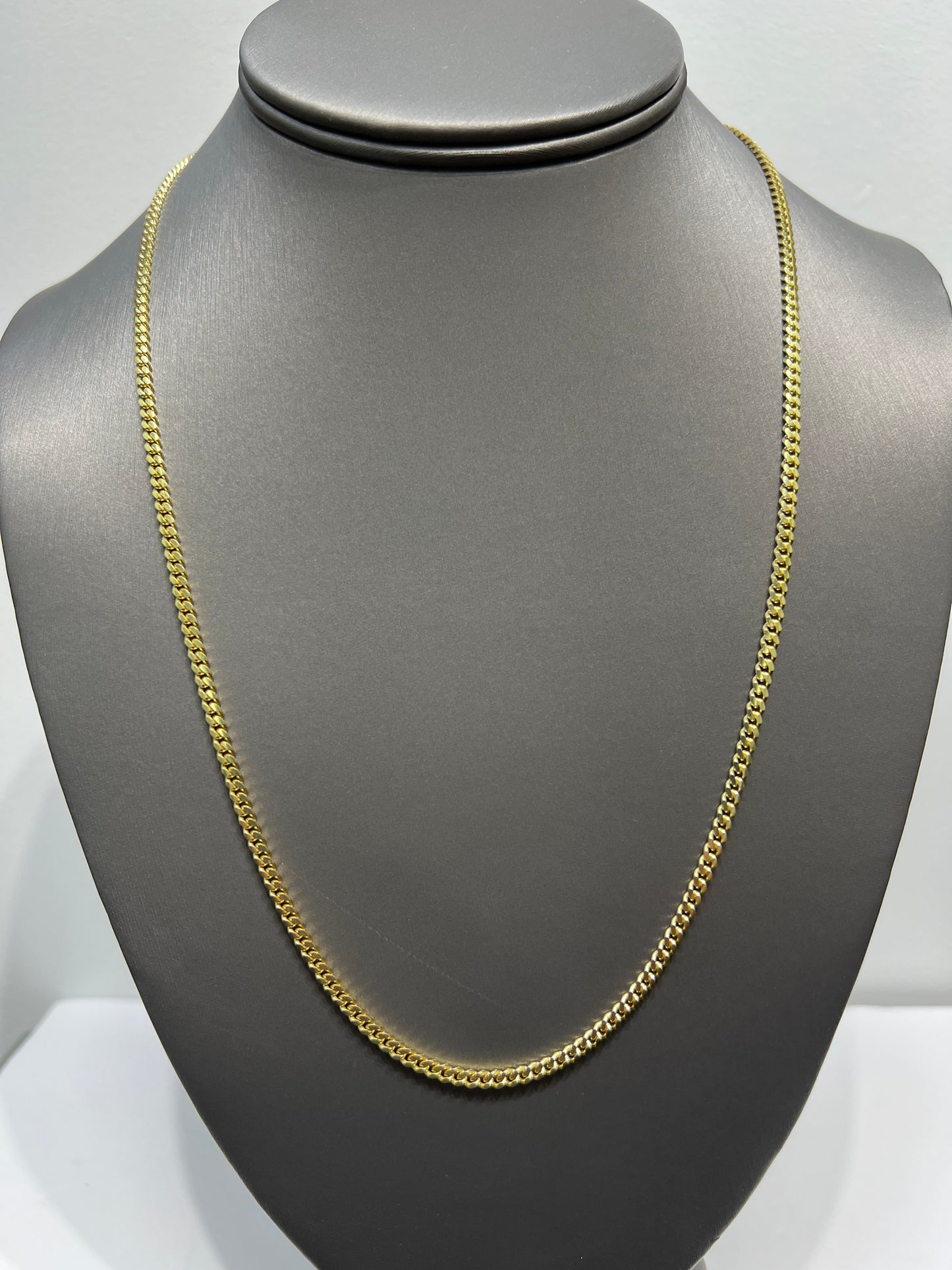 1266- NEW 14K Solid Miami Cuban Chain (3mm) W.G