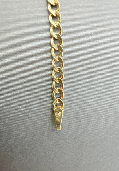 1722- NEW 10K Hollow Cuban Curb Bracelet 7” (2.5mm) W.G