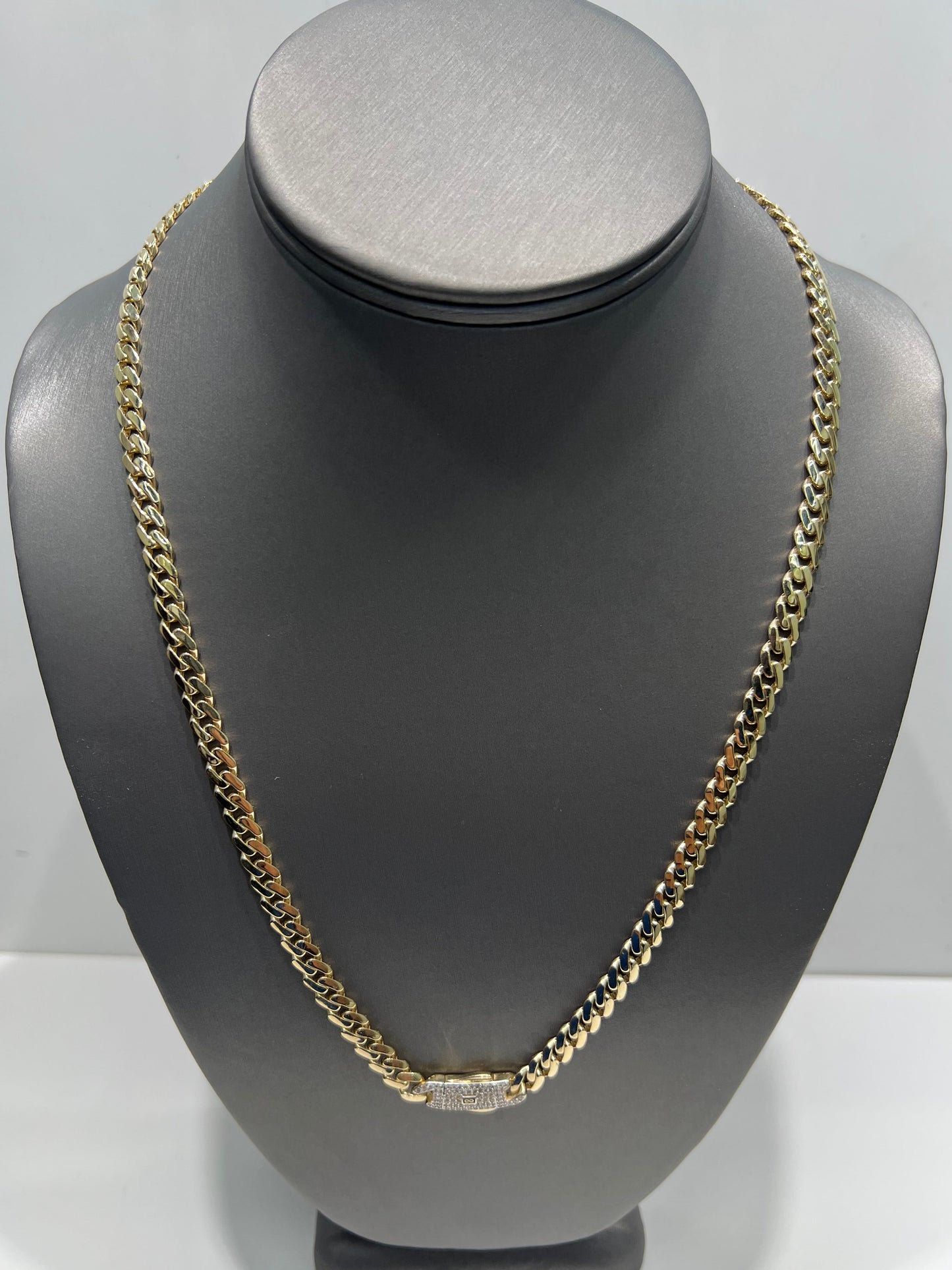 1660- NEW 14K Hollow Cuban Monaci Chain 22" (6mm) W.G