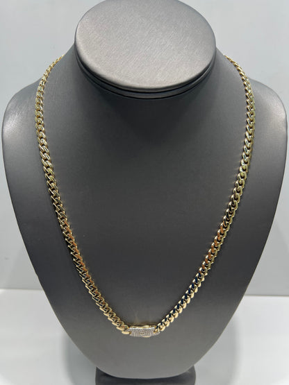 1660- NEW 14K Hollow Cuban Monaci Chain 22" (6mm) W.G