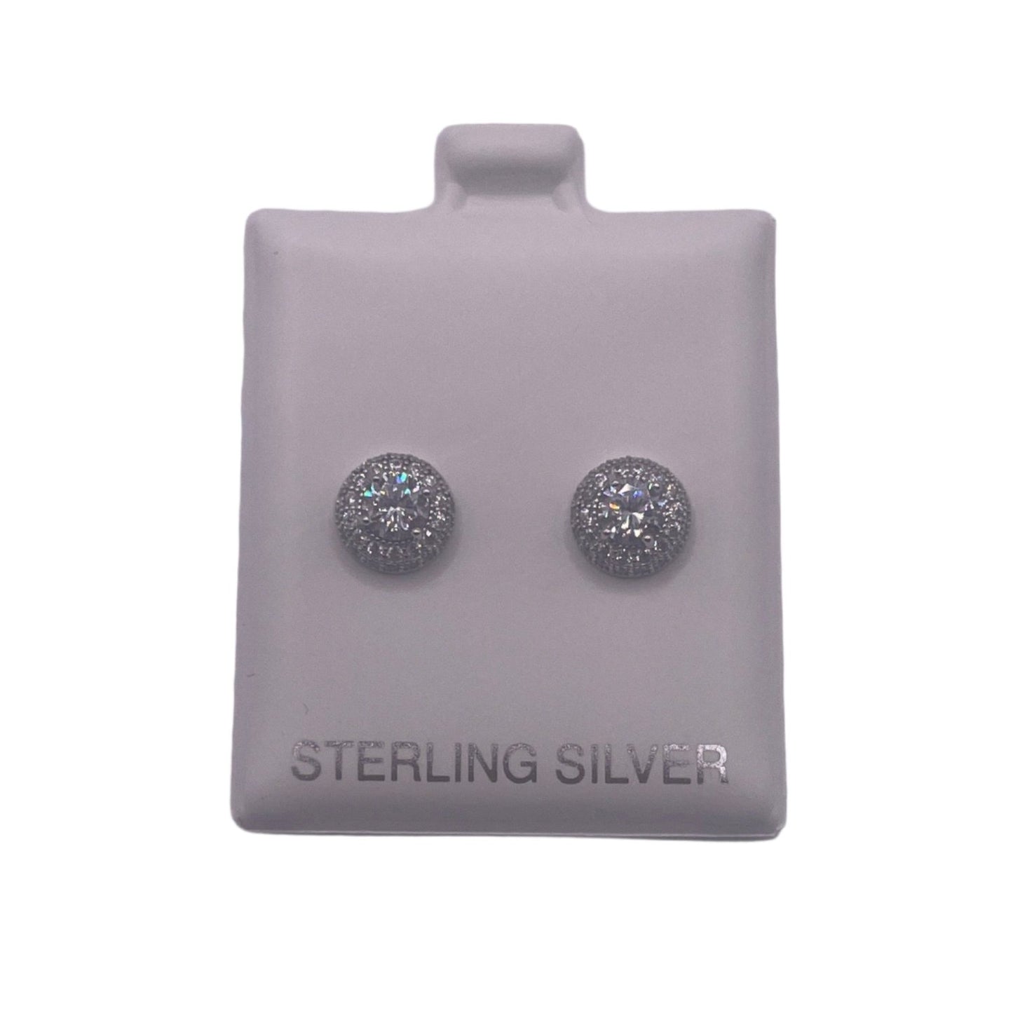 S527- .925 White Cz Stones Studs Earrings