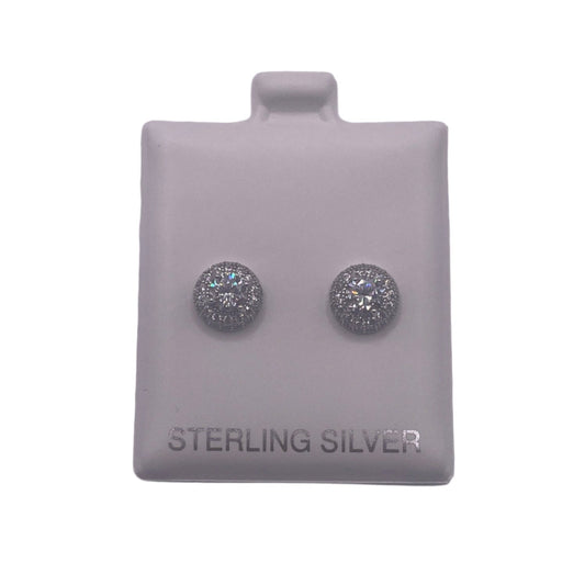 S527- .925 White Cz Stones Studs Earrings