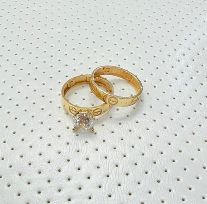 1818- NEW 14K Love Wedding Rings W.G