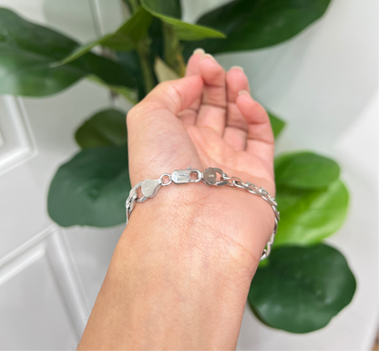 S824- NEW .925 Sterling Silver Miami Cuban ID Bracelet (7.60mm) W.G