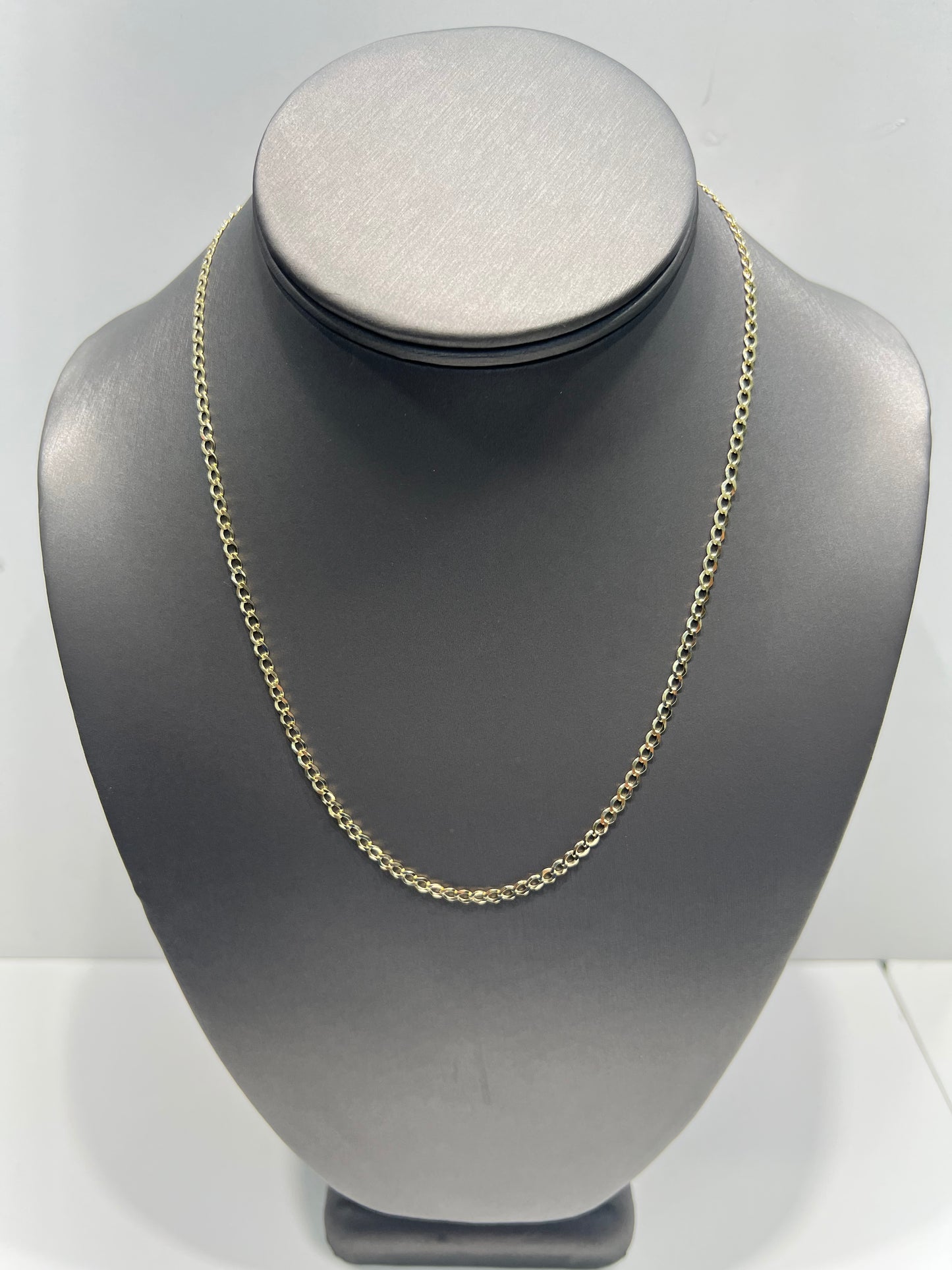 1631- NEW 10K Solid Cuban Curb Chain 18" (2.9mm) W.G