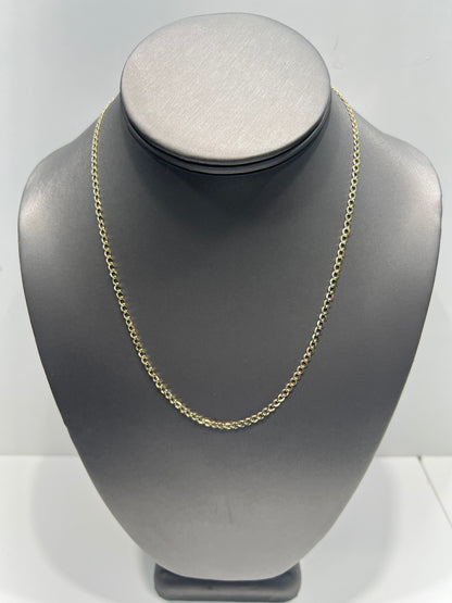 1631- NEW 10K Solid Cuban Curb Chain 18" (2.9mm) W.G
