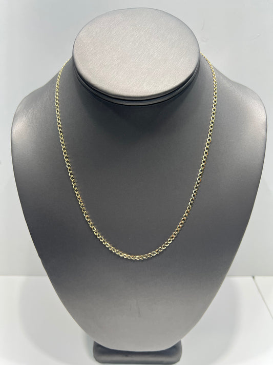 1631- NEW 10K Solid Cuban Curb Chain 18" (2.9mm) W.G