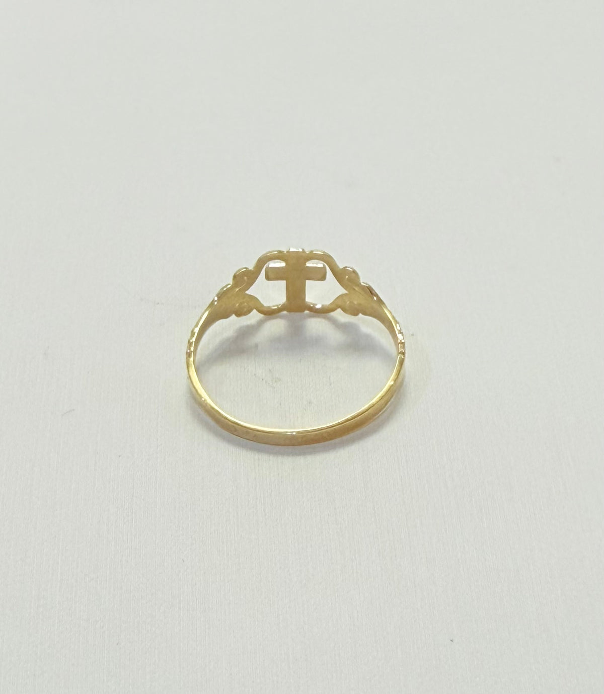 1714- NEW 10K Thin Cross Women’s Ring W.G