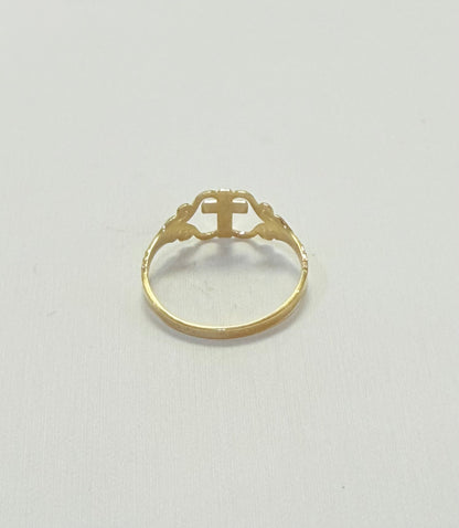 1714- NEW 10K Thin Cross Women’s Ring W.G