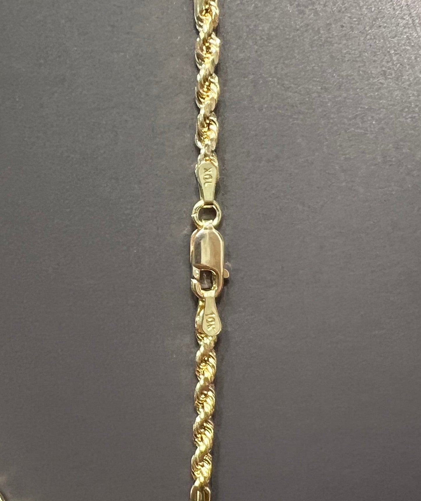 C58- NEW 10K Hollow Milano Chain & Virgin Mary Pendant SET W.G