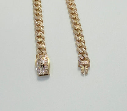 1749- NEW 14K Monaci Full Cz Bracelet 7” (5mm) W.G