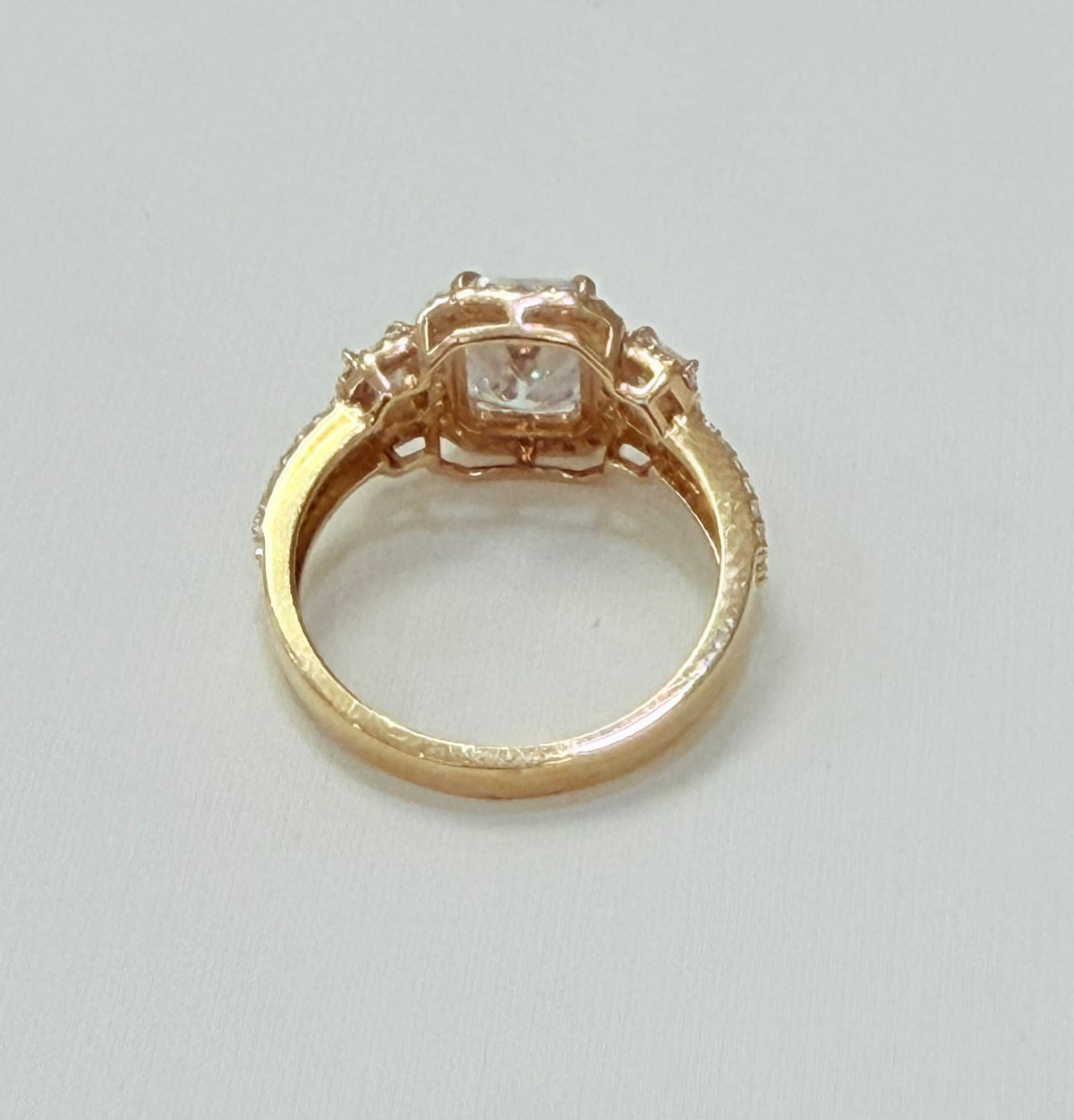 938- NEW 14K Big Cz Square Wedding Ring W.G