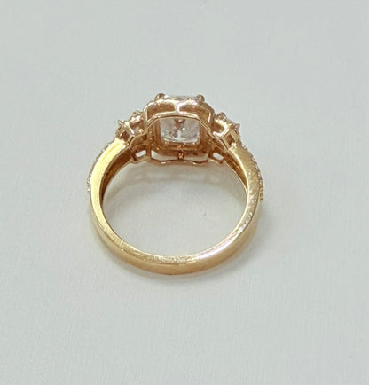 938- NEW 14K Big Cz Square Wedding Ring W.G