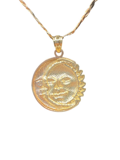 464- Sun Sign Moon  & Star Pendant