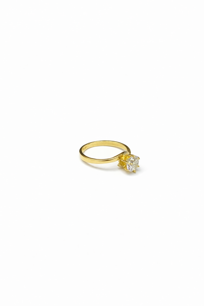1496- NEW 14K Solitaire Gold Ring W.G