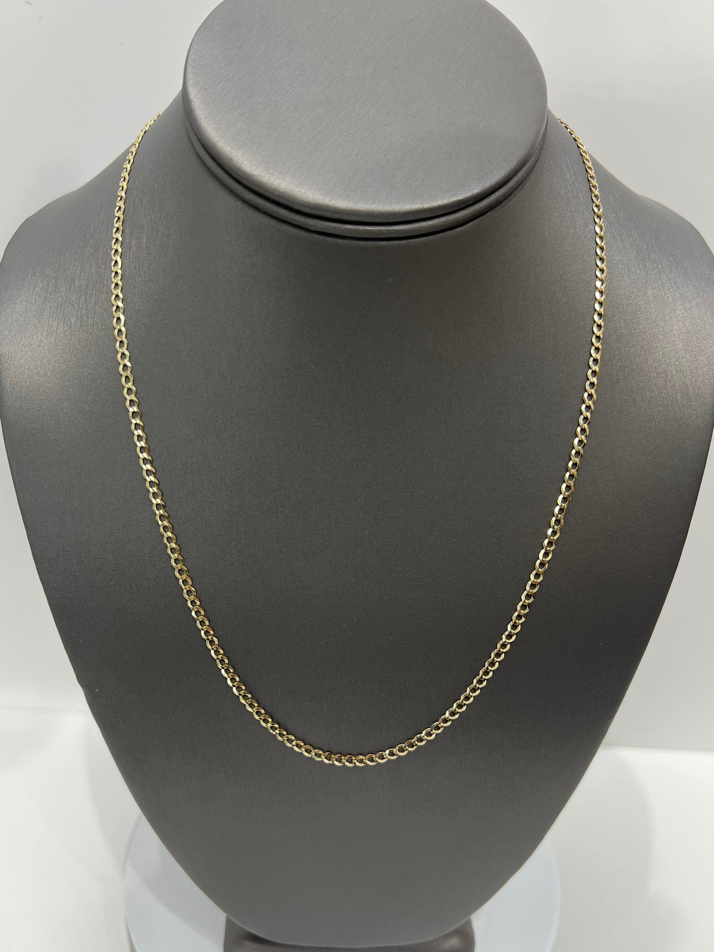 1445- NEW 14K Solid Cuban Curb Link Chain 20" (3mm) W.G