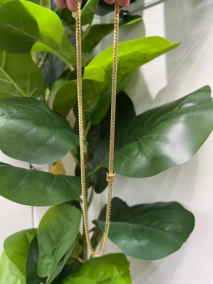 1264- NEW 14K Solid Miami Cuban Chain 22” (4mm) W.G