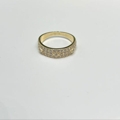 1455- NEW 10K Wedding Fancy Band Ring W.G
