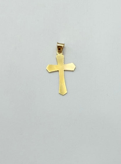 1793- NEW 14K Tri Color Small Cross Pendant W.G