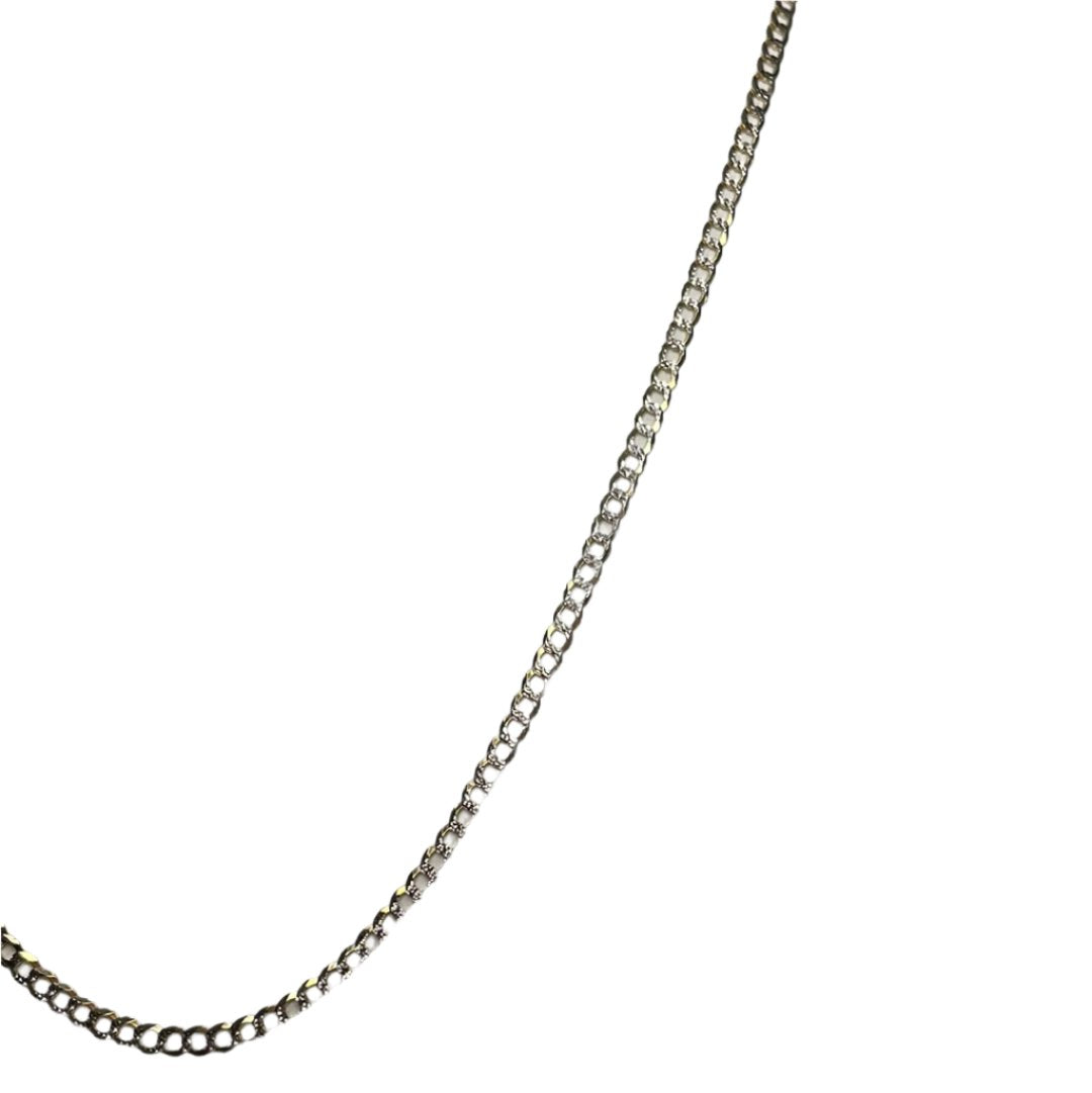 0092- 14K Yellow Gold Cuban curb Chain in Two Tone Gold 18" Length