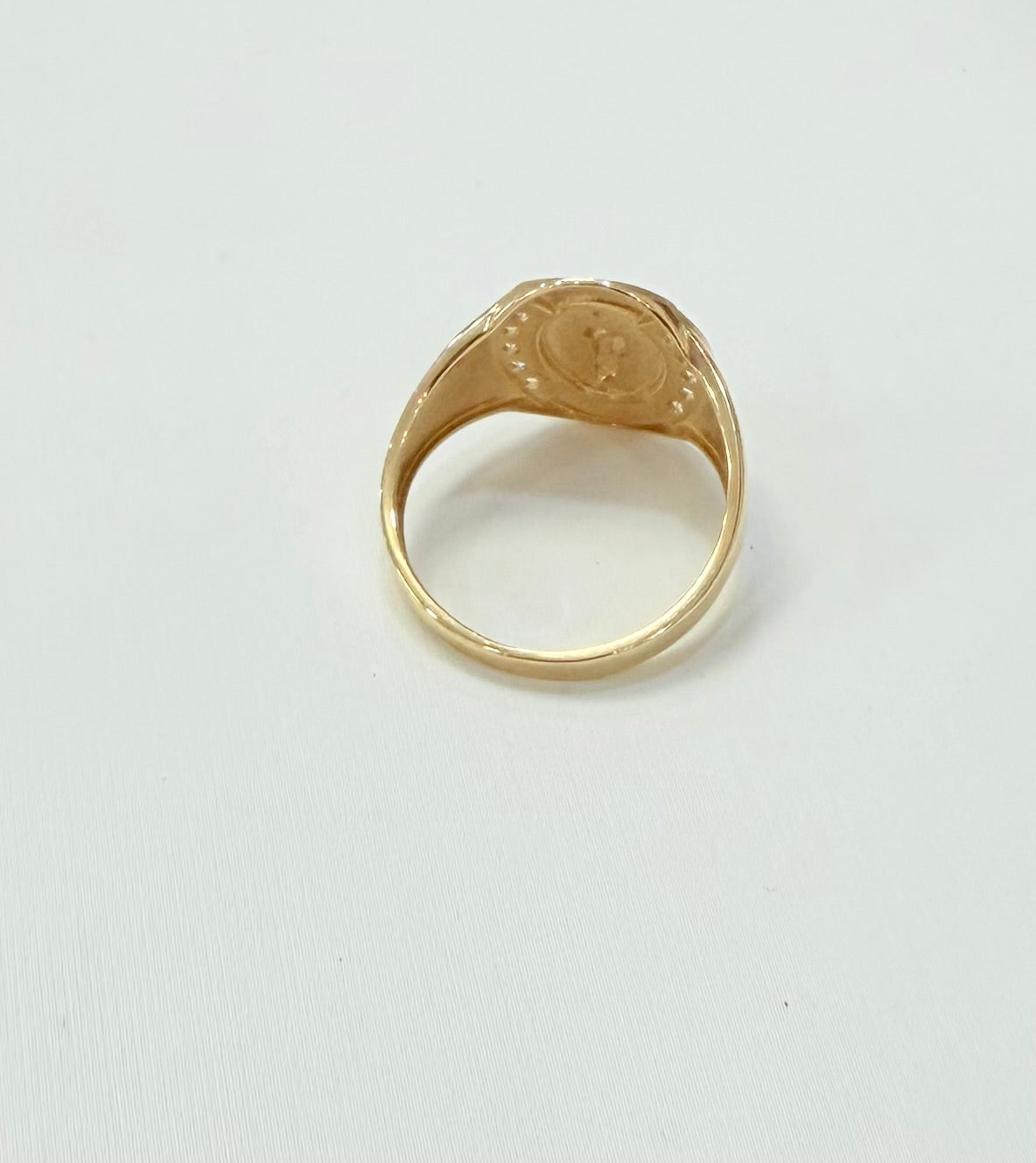 293-  NEW 14K St. Jude w/ Cubic Zirconia Men's Ring W.G