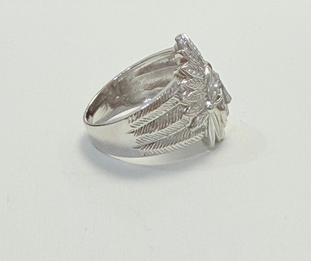 S0024- Anillo indio de plata italiana .925
