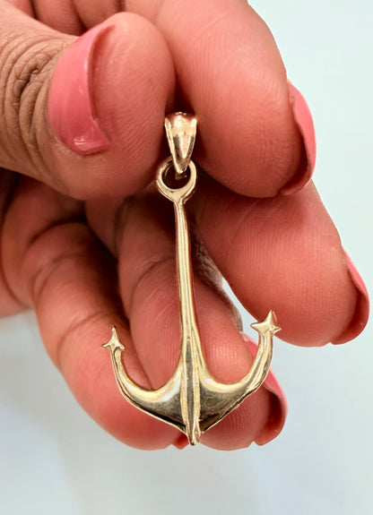 1770- NEW 10K Small Sea Anchor Pendant W.G