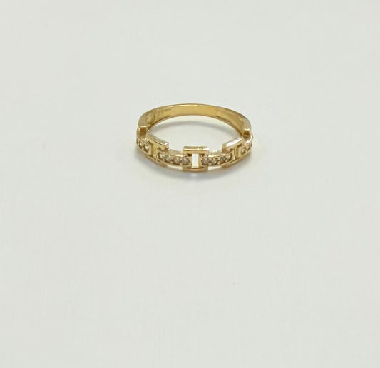 1706- NEW 10K Gold Link Wedding Band Ring W.G