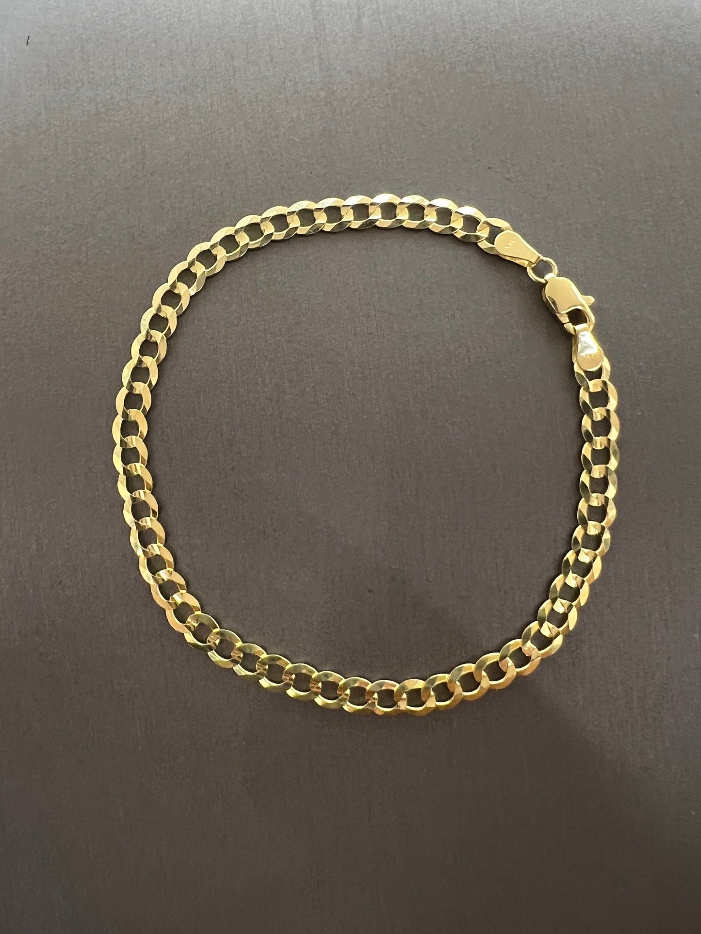 1629- NEW 14K Solid Cuban Curb Bracelet 8" 4.7mm W.G