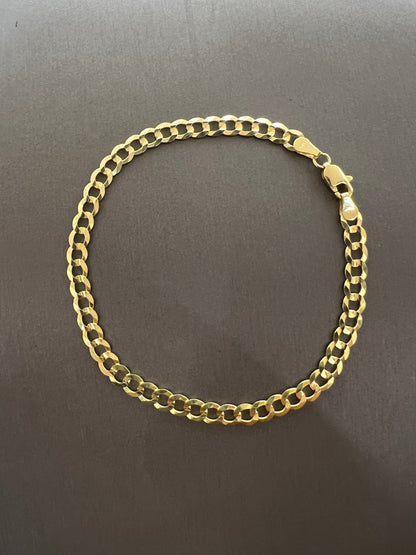 1629- NEW 14K Solid Cuban Curb Bracelet 8" 4.7mm W.G
