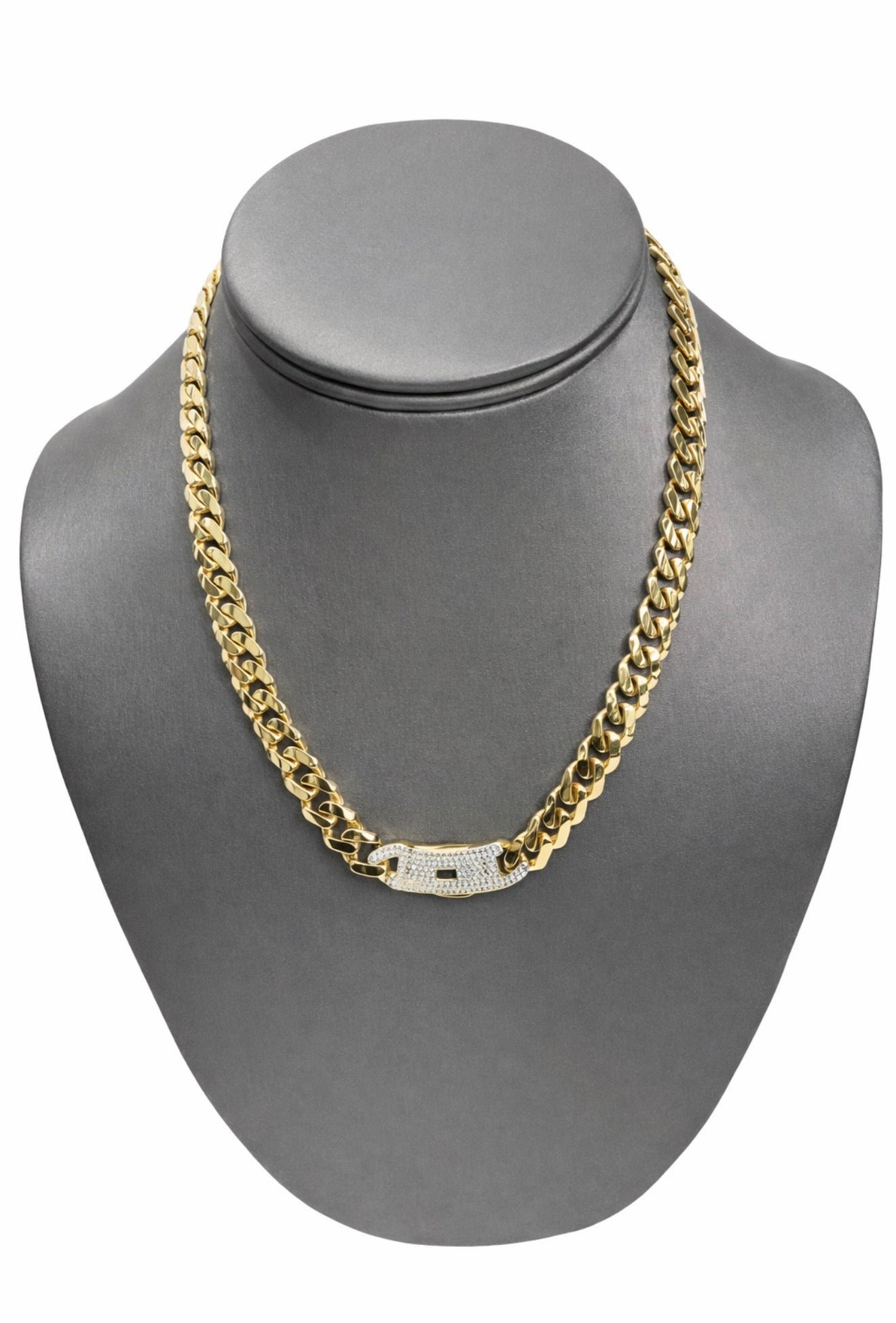 1238- NEW 14K Hollow Cuban Monaci Chain 16” (9mm) W.G