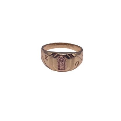 502- 14K Religious “Virgin Mary” Ring Sz 7