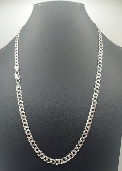 S004- 925 Italian Sterling Silver Curb Link Chain 22” 20.37g