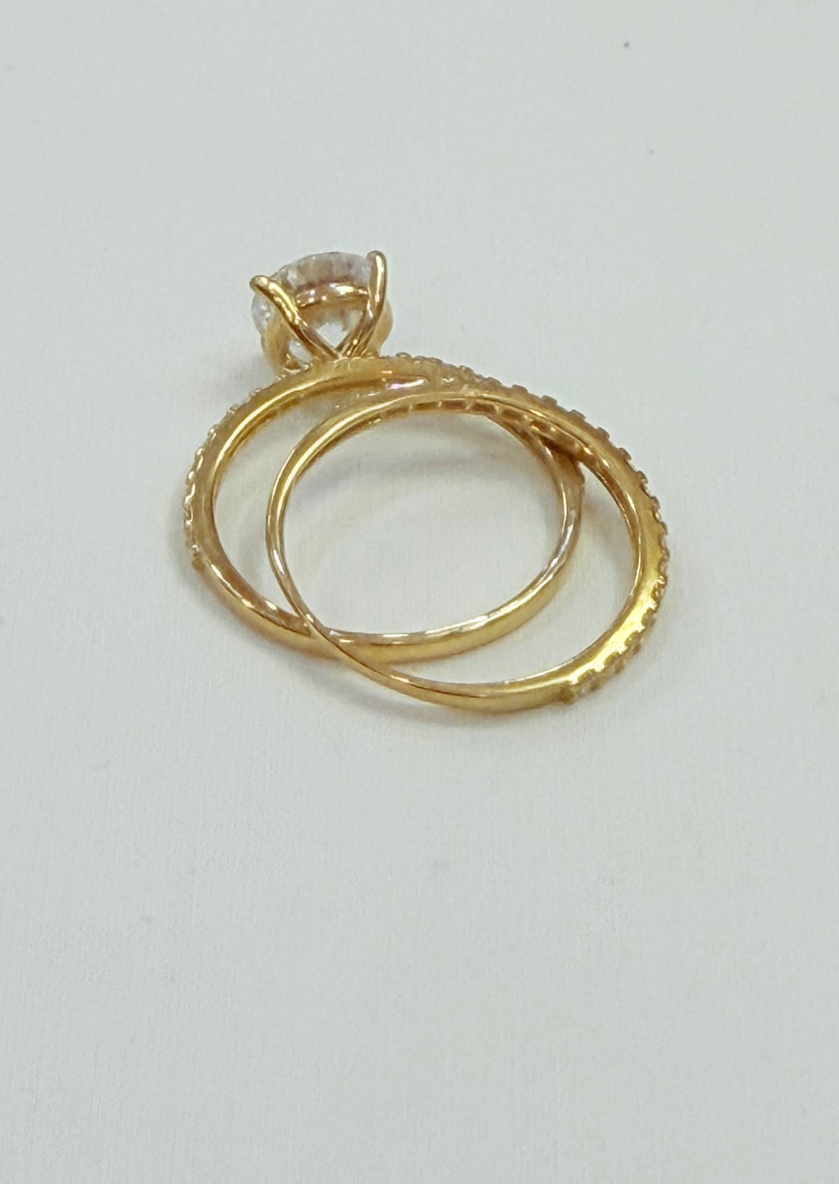 1640- NEW 10K Gold Thin Wedding Ring Set W.G