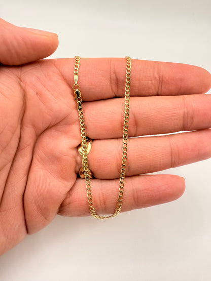 893- NEW 14K Hollow Cuban Curb Chain 2.5mm).W.G