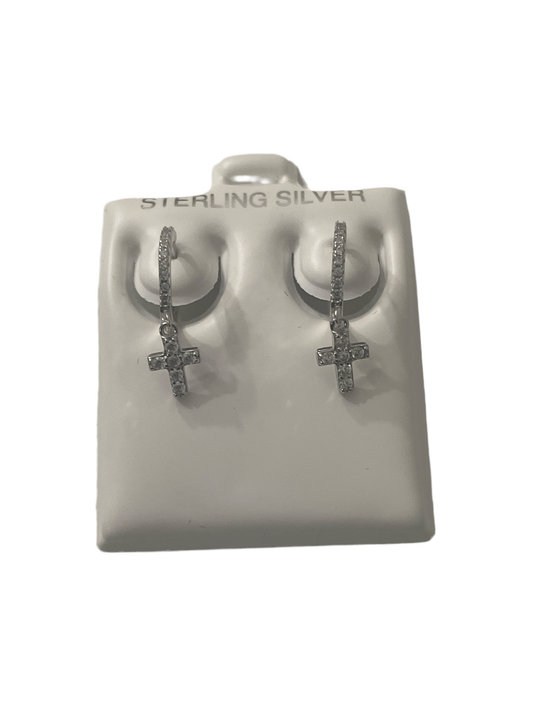 S693- Cross Dangling Earrings