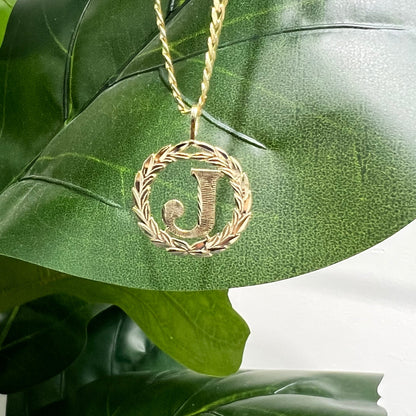 1346- NEW 14K Letter J Initial Pendant W.G