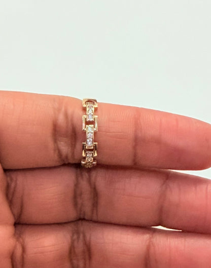 1706- NEW 10K Gold Link Wedding Band Ring W.G