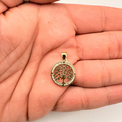 896- 14K Tree of Life Pendant (18mm)W.G