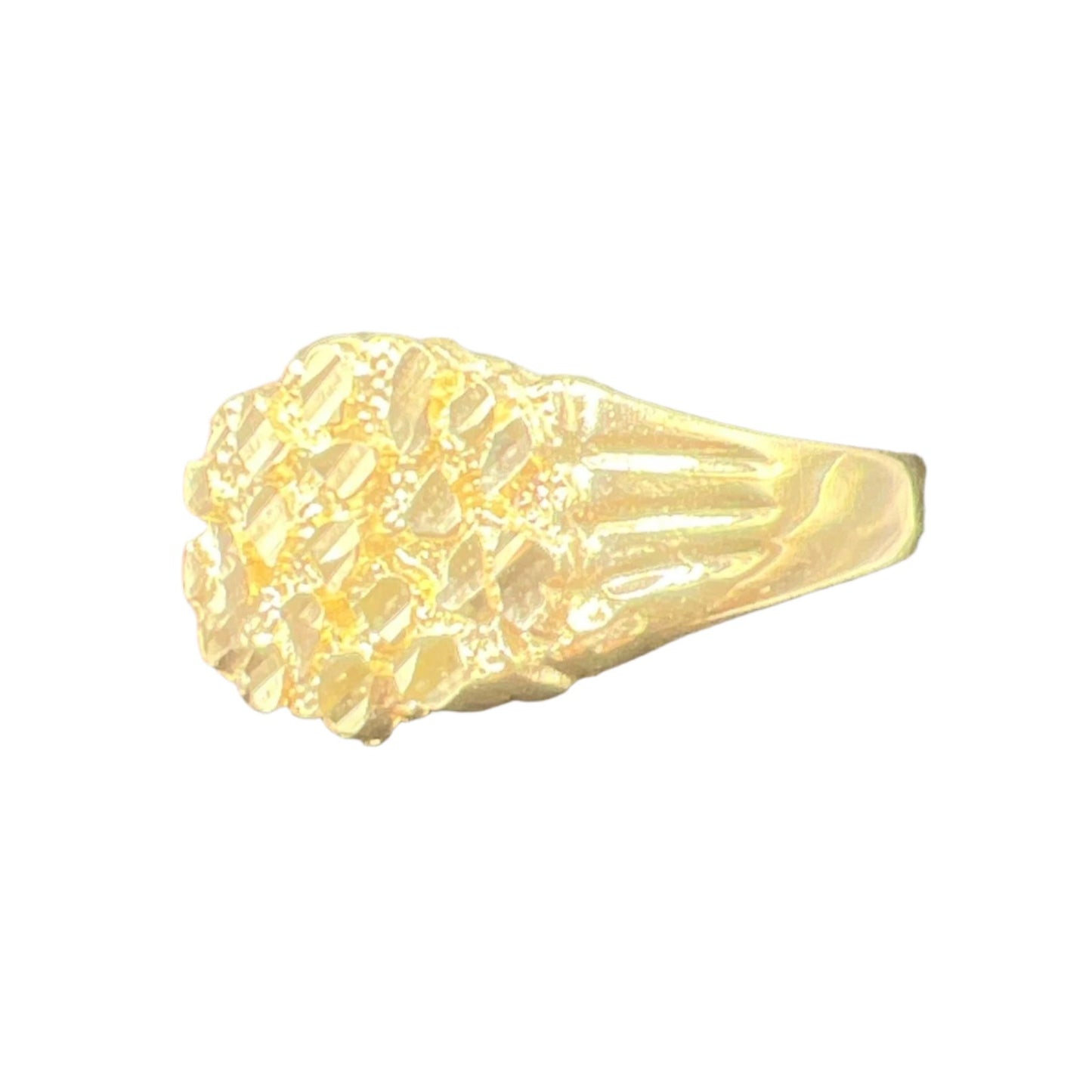 342- 14K Men Large Nugget Ring Sz 11