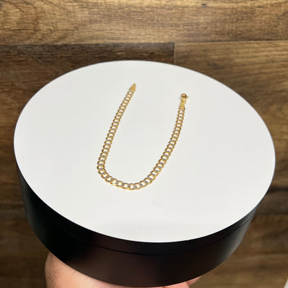 1290-NEW 14K Solid Cuban Curb Bracelet Two Tone (4.7mm) W.G