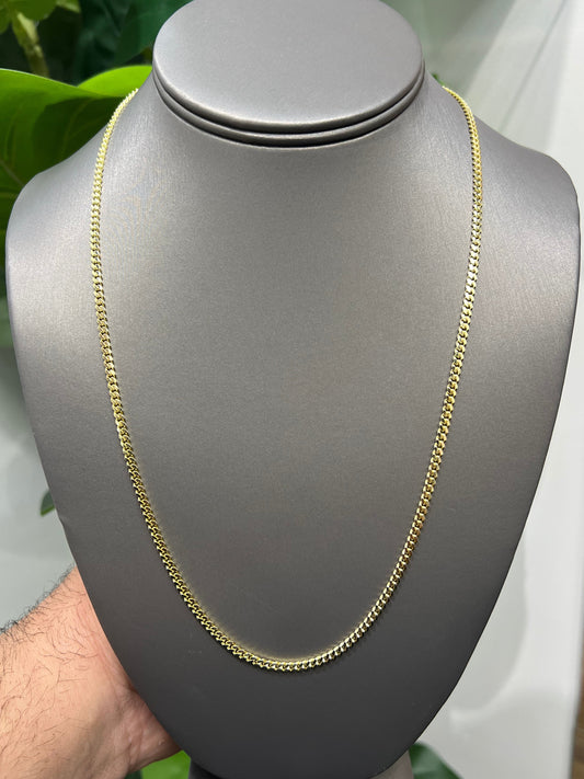 1572- NEW 10K Solid Miami Cuban Chain 22" (3mm) W.G